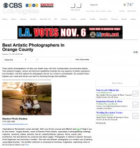 CBS Names Angela Stanton As One Of The Best Artistic Photographers Of Orange County